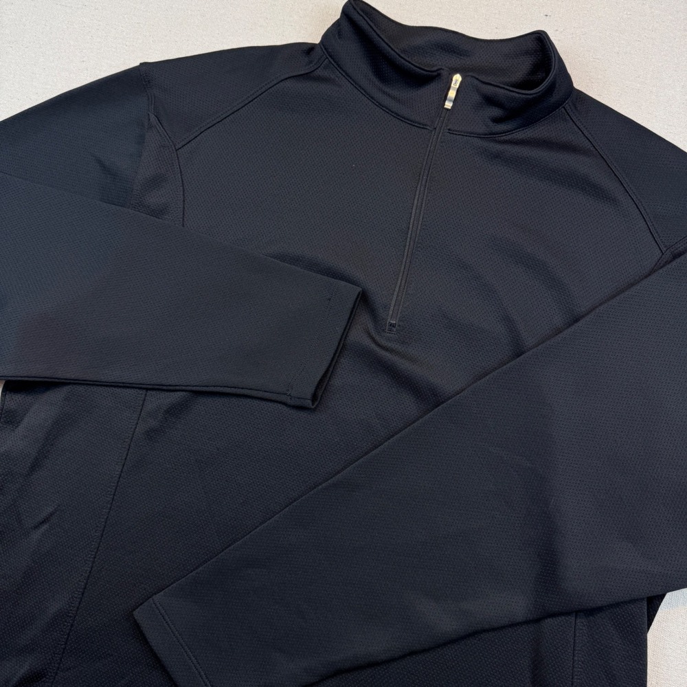 Nike Golf Mens XL Black Quarter Zip Pullover Long Sleeve Performance Shirt